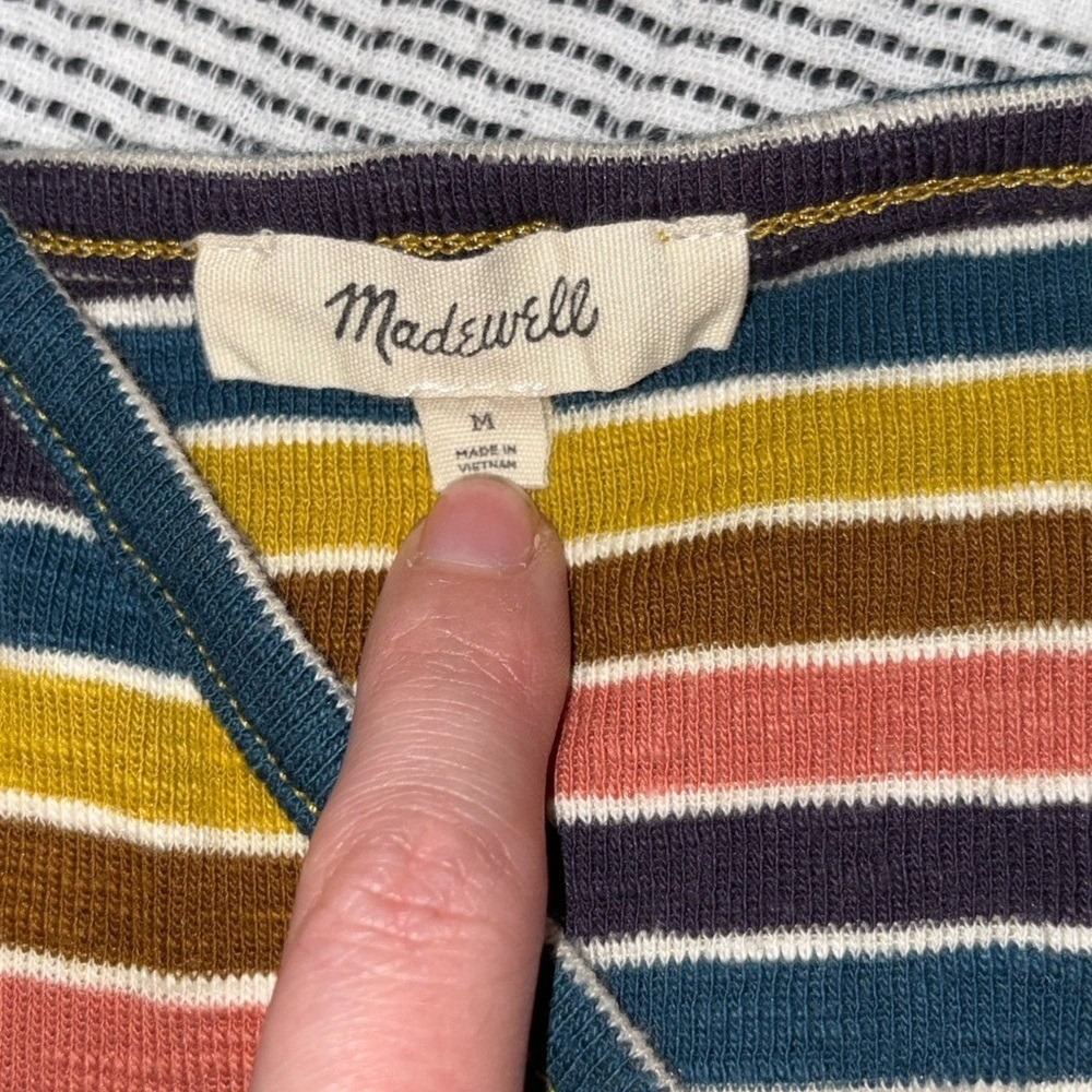 Madewell Striped Cami Tank Top Womens Medium V Neck Sleeveless - Picture 3 of 7